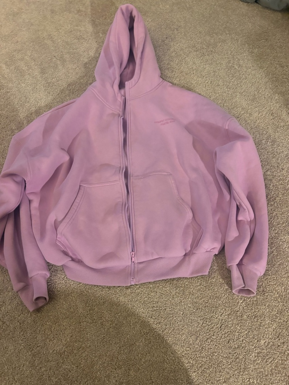 COMFRT Lavender Zip-Up Hoodie Jacket - Women's Comfrt size small . Pastel EDIT